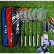 <Ready Stock/cod〗2 Badminton Racket 21lbs Complete Package + Bag + Shuttlekok + Grip