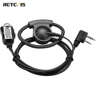 Retevis RT22 Walkie Talkies Earpiece with Mic 2 Pin D Shape Adjustable Two Way Radio Headset Compati