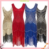 Retro 20s 1920s Flapper Dress Outfits Flapper Headband The Great Gatsby Women's Sequins Tassel Fring