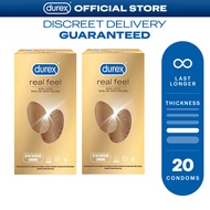 Durex Ultra Thin Invisible Condom Extra Sensitive Real Feel Condoms 10s(Set of 2 - 20 Condoms)