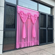 [Summer Household Punch-Free Anti-Mosquito Door Curtain]New Style Pink Double-Layer Double-Door Outer Door Curtain Household Bedroom Door Curtain Privacy-Preserving Curtain Partition Curtain Festive Red