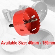 Hole Saw 40MM-150MM Bi-Metal Drilling Hole Saw Drill Bit Cutter for Wood Metal Alloy with Hexagon Ar