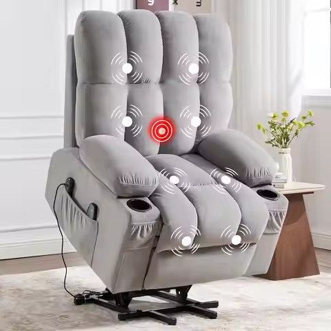 Power Lift Recliner Chair for Elderly, Living Room Chair, Light Gray, Customized