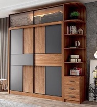 找得 - 120CM 2門 推拉門單衣櫃 深灰胡桃間木門48寸推拉門單衣櫃 17027