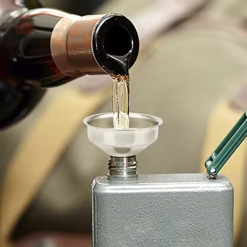 Mini Bar Wine Flask Funnel Stainless Steel Small Mouth Funnels for Filling Hip Flask Narrow-Mouth Bo
