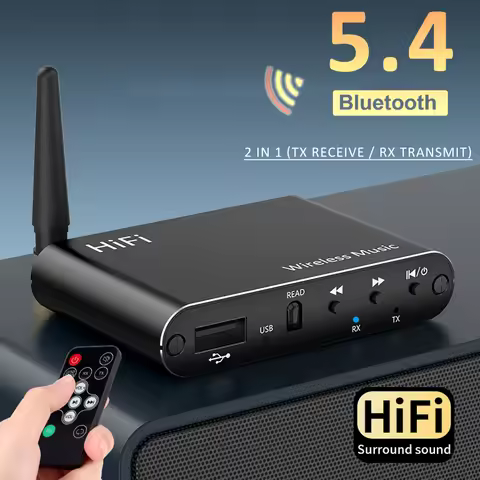 2 in 1 Bluetooth 5.4 Transmitter Receiver Modulator Transmitter 3.5MM AUX Type-C Multi-point Interfa