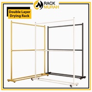 RAK PENYIDAI BAJU RACK BAJU DOUBLE LAYER CLOTHES DRYING RACK RAK GANTUNG BAJU 1PCS