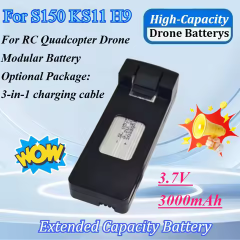 High-Capacity 3.7V 3000mAh Drone Battery for S150 KS11 H9 Mini RC Modular Flat-Port Rechargeable Qua