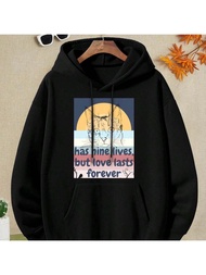 Has Nine Lives But Love Lasts Forever Abba Cat Black Cat Doja Cat Men's Ladies' Cat Hoodie Hoodies