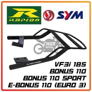 Rapido Monorack for SYM VF3i 185 / BONUS 110 / SPORT / E-BONUS EURO 3 / JET POWER 125 RACK BOX MOTORCYCLE