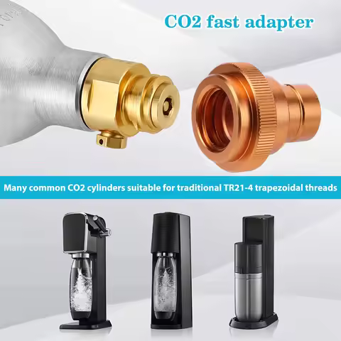 CO2 Quick Connector Brass Soda Quick Connect Quick Disconnect for CO2 Cylinder Soda Water Bubbler DU