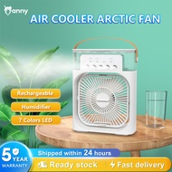 Air Conditioner Cooling Fan 6 Inches  With 5 Sprays 7 Color Light Portable Fan Air Cooler Kipas MiniFan Air Humidifier风扇