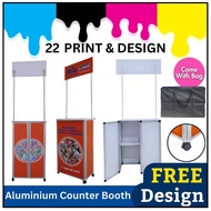 Aluminium Fortable Counter Sampling Booth/ Aluminium Counter Booth With Printing (FREE Design)