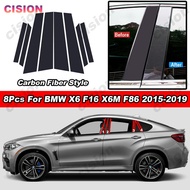 Glossy Carbon Fiber PC Material Car Door Window Middle Column Center B C Pillar Post Cover Trim Mirr