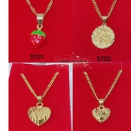 [VJ]Cop916 Necklace Set2in1 Adults/Kids L:45cm 999.9 Gold Plated Chain