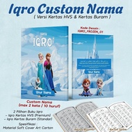 Adzkia35 Children's Iqro (Custom Name) Complete Iqro SoftCover Book/ Iqro 1-6 Frozen Design