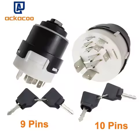Ignition Switch w/ 2 Keys 9/10 Pins for JCB200 JCB220 701 80184 701-45500 Skid Steer Loaders 2CX 3CX