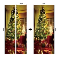 Zzz 2pcs / set Stiker Dinding / Pintu / Kulkas Motif Pohon Natal 3D