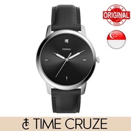 [Time Cruze] Fossil FS5497 The Minimalist Carbon Series Three-Hand Black Leather Quartz Men Watch FS5497P