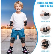 GEQID Kids Knee Pads Elbow Pads Wrist Guards Set ,Protective Gear for 4-6-12 Boys Girls or Boys Roll