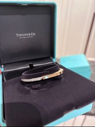 Tiffany Lock 手鐲 Bangle (玫瑰金白金半鑽）