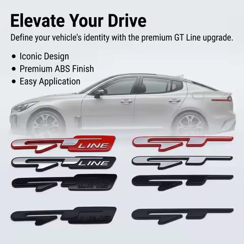 For Hyundai Kia GT Line Emblem Badge Sticker Accent Trajet Sonata Tucson KX5 K3 K4 K5 Stinger Sporta