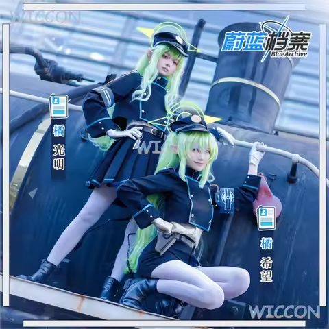 Game Blue Archive Cosplay Tachibana Hikari Anime Costume Wig Bag Long Hair Green Tachibana Nozomi Ab