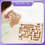 Dolity Wooden Labyrinth Board Game Balance Educational Toys for Boys Girls Adults