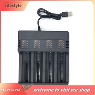 [Lifestyle] 1 Piece Lithium Battery Charger Universal Battery USB Charger Smart Charger 4 Slots for 