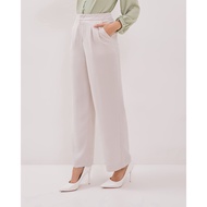 Urban Exchange Lilian Cream Wide-leg Pants - Bawahan Celana Panjang Wide-leg Cream