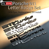 [Mr.Key] 3D ABS Logo Letter Emblem Rear Tail Trunk Decals Badge Sticker for Porsche 911 Turbo GTS 91