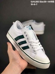 HLA02款 價格700元 Adidas Nizza 校園板鞋 春夏新款 情侶款低幫系帶 帆布鞋 三葉草低幫板鞋 Size︰36-44 半碼