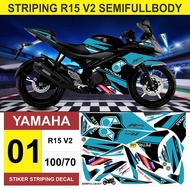 Sticker Decal Striping Semifullbody Yamaha R15 V2 Variation Petronas APS093