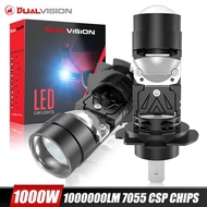 2PCS H7 LED Projector Lens H7 LED High Low Beam Lampu Depan Kereta H7 Canbus Bi LED Turbo Fan 1:1 Mi