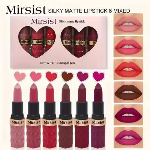 [Matte Lipstick] 6-Color Matte Lipstick No-Tear Cup Waterproof Long-Lasting Non-Fading Lipstick, Lov