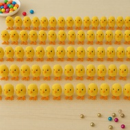 50Pcs Yellow Wind-up Hopping Chick Toys for Kids' Easter Party Favors  50 Keping Mainan Anak Ayam Me