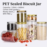 五谷杂粮罐密封防漏风糖果盒Balang Plastik Raya Food Jar Container Aluminum Cap For Biscuit/Cookies/Kuih/Candies