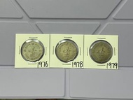 （十角形伍圓一套）香港硬幣英女王伊利沙伯 1976，1978 & 1979 年五元 Government of Hong Kong Queen Elizabeth ll 1976，1978 & 197
