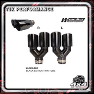 WORKS ENGINEERING EXHAUST TIP BLACK EDITION B2 (UNIVERSAL) TWIN TUBE TAILPIPE