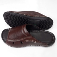 Dép Nam Da Bò Dép Da Nam Da Bò Thật Dép Quai Ngang Nam Da Bò Thật Cao Cấp HKT Shop DN700