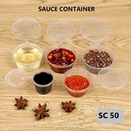 2oz 50ml round disposable plastic food container hinged lid +- 50pcs 2oz deli container