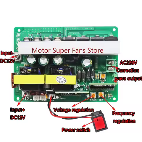 DC-AC 600W Correction Wave Inverter Module DC12V to AC220V Adjustable Power Board DC-AC High Power B