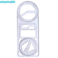 MIQUEL Geometry Ruler, 360 ° Movable Ruler Straight Drawing Ruler, Architecture Plastic Multifunctio