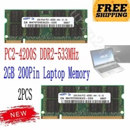 For Samsung 4GB 2x 2GB PC2-4200S 2Rx8 DDR2 533MHz 200Pin SODIMM Laptop Memory