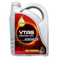 VTAG Fully Synthetic SAE 5W40 Engine Oil - 4 Litres [With Mileage Sticker] Minyak Hitam