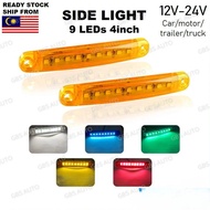 Truck/Lori 9LEDs Side Light 12V 24V 2835 SMD Car super bright LED waterproof Aksesori