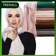 TREMALL Fringe Cotton Shawl Murah Borong Arabic Negro Lazy Shawl