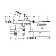 AIRBRUSH ACCESSORIES - REPLACEMENT COMPONENTS FOR AIRBRUSH AB 130 / AB 131 / AB 180 / AB 183 / AB 11