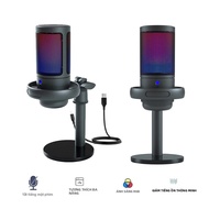 USB Micro Điện Dung Cho Máy Tính Chơi Game PS4/PS5/Mac Có Đèn RGB Gắn Sốc Tăng Núm Cardioid Âm Thanh