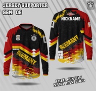 Jersey jerman Piala Dunia 2026 lengan panjang jersey Suporter jerman pildun 2026 free custom jersey